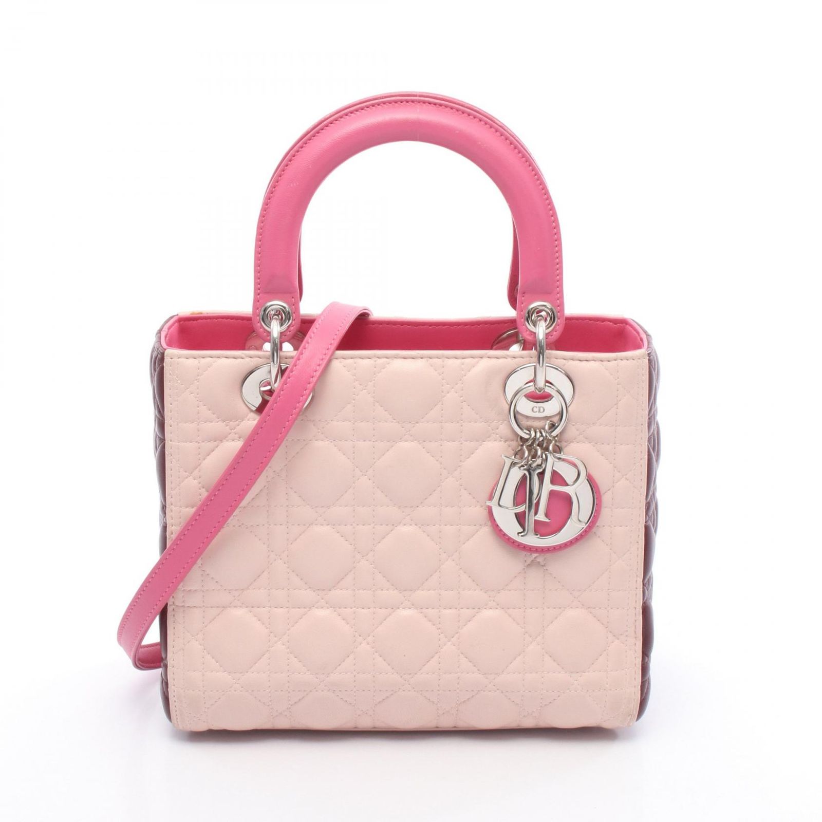 DIOR ハンドバッグ　ピンク Christian Dior （中古）クリスチャンディオール Lady D-Lite