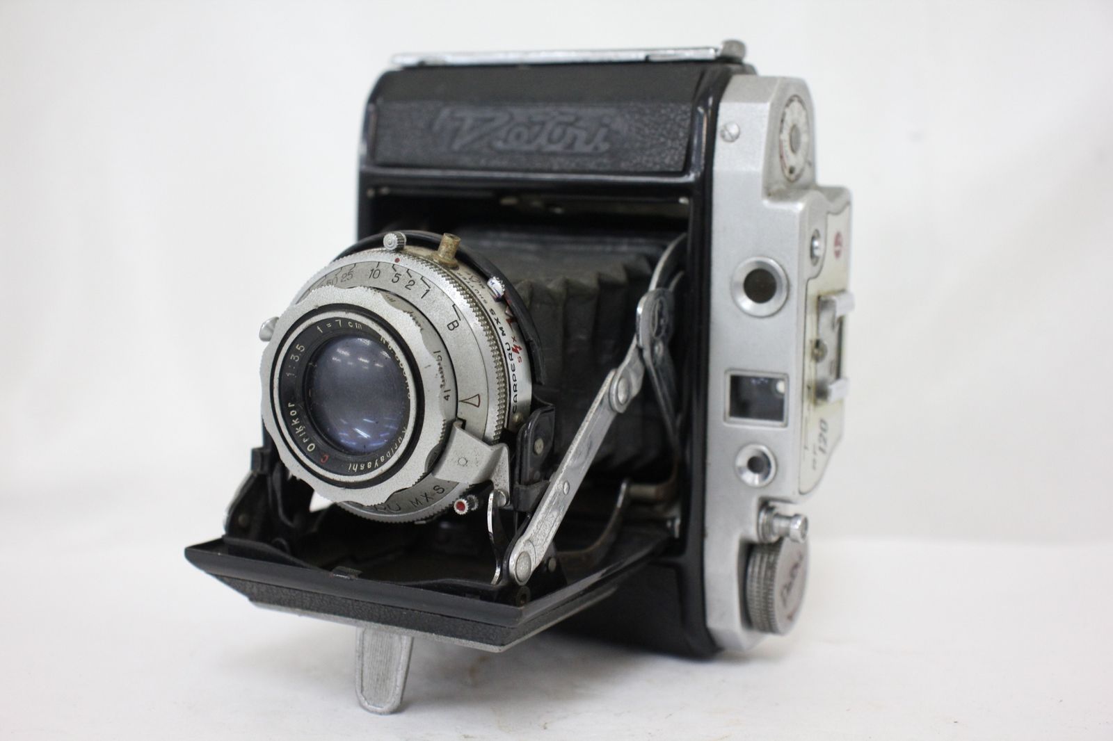 訳あり品 Petri RF 120 Kuribayashi C Orikkor 7cm F3.5 蛇腹カメラ e2804