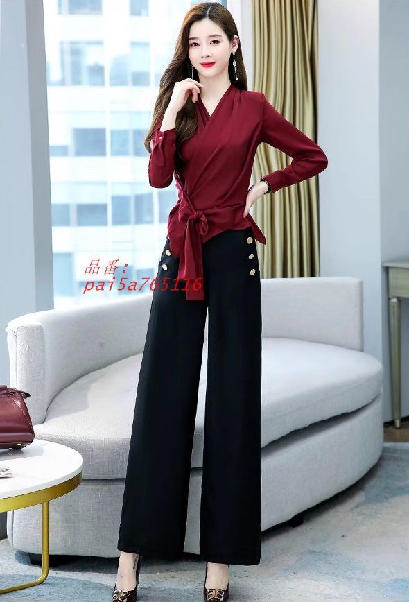 かっこいい パンツドレス セットアップ レディース おしゃれ パンツ 韓国 3Lシャツ 結婚式 お呼ばれ ブラウス パーティードレス 大きいサイズ 長袖 ドレス pai5a765116