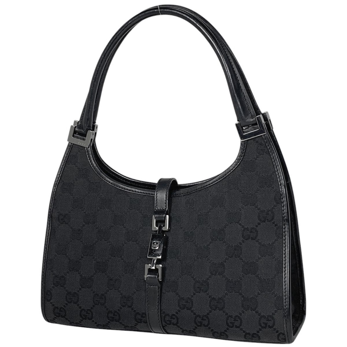 グッチ GUCCI ジャッキーライン ハンドバッグ ショルダーバッグ GG柄 GGキャンバス ブラック 01721 レディース