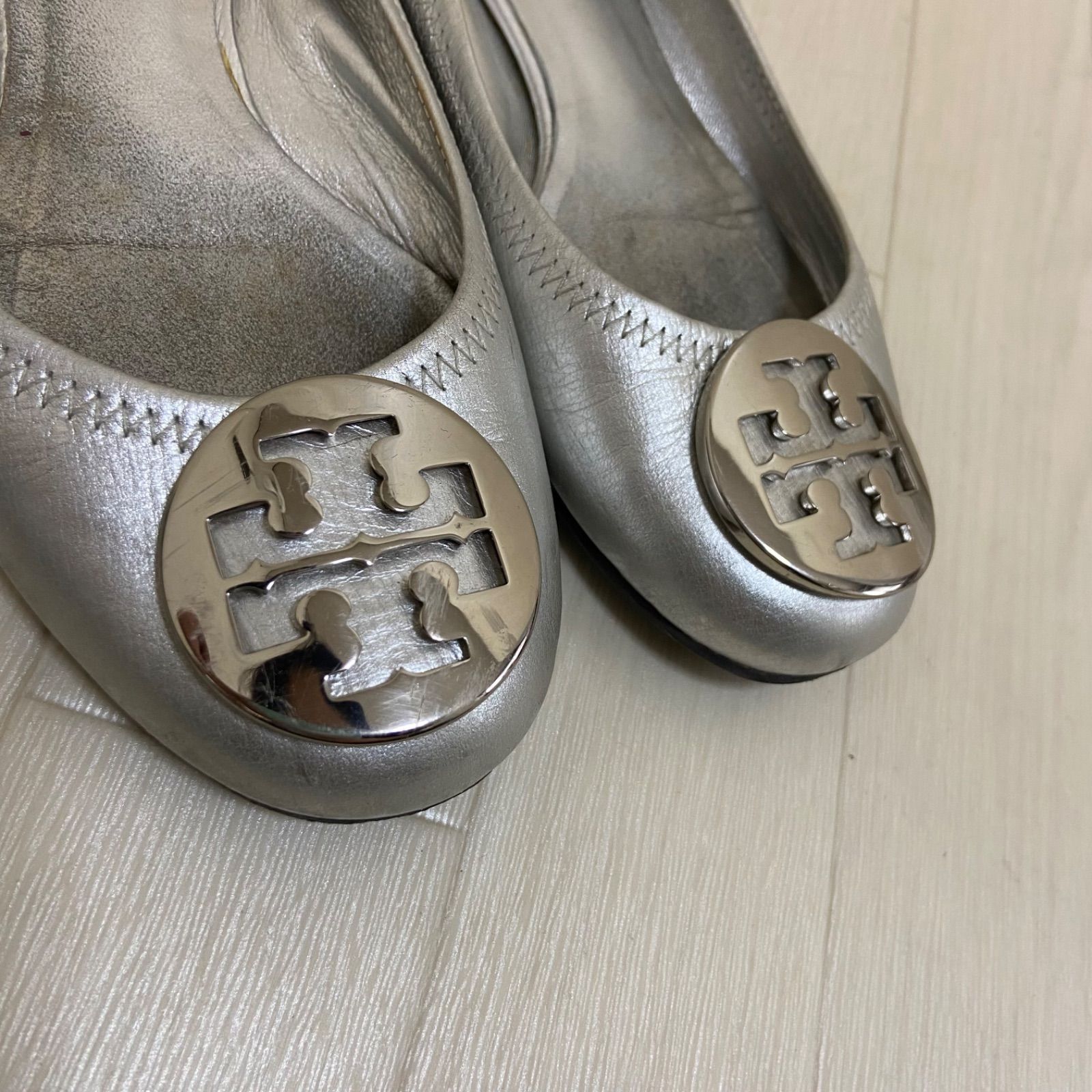 TORY BURCH/トリーバーチ フラットシューズ シルバー 22.5cm