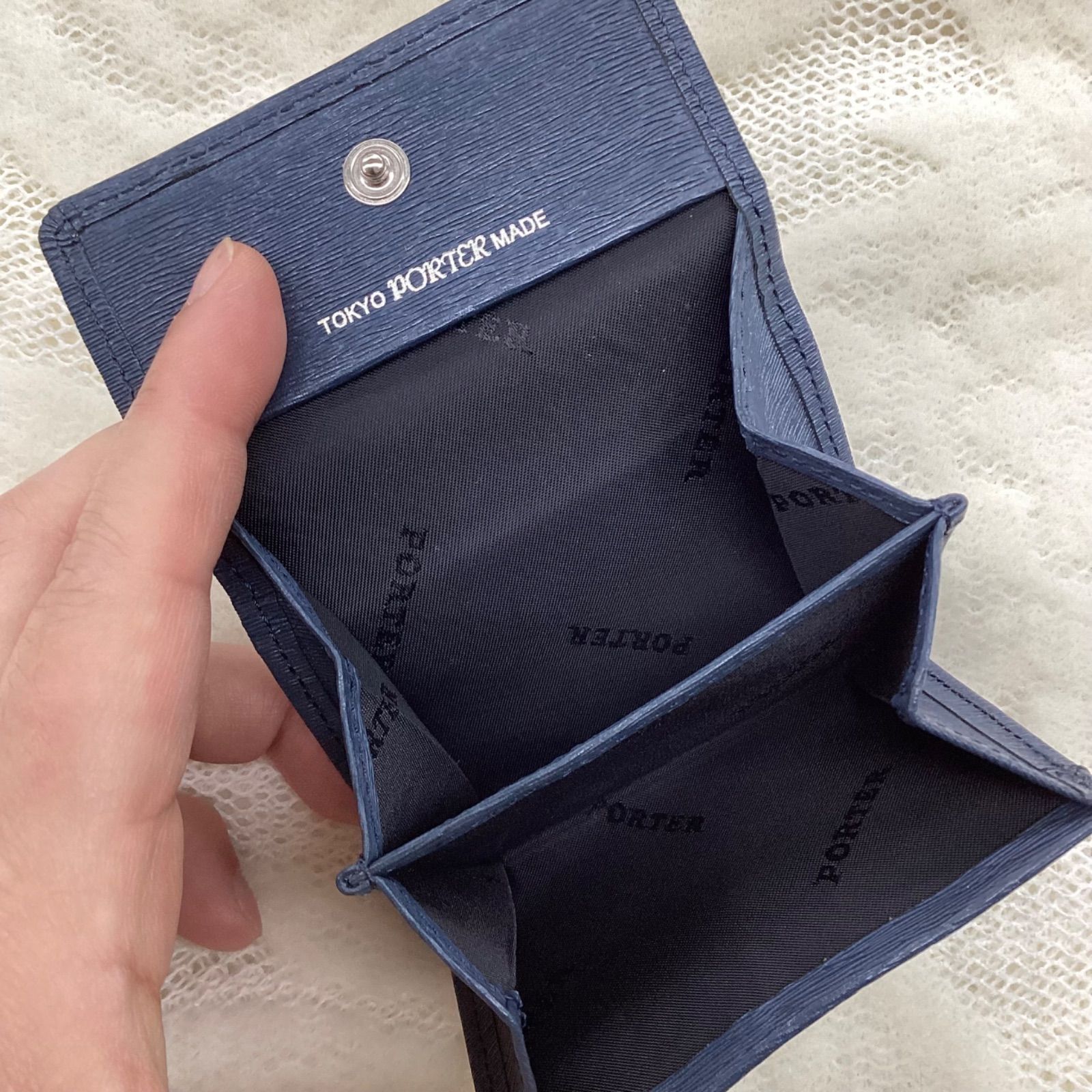 中古/美品】PORTER ポーター コインケース 小銭入れ ネイビー 二