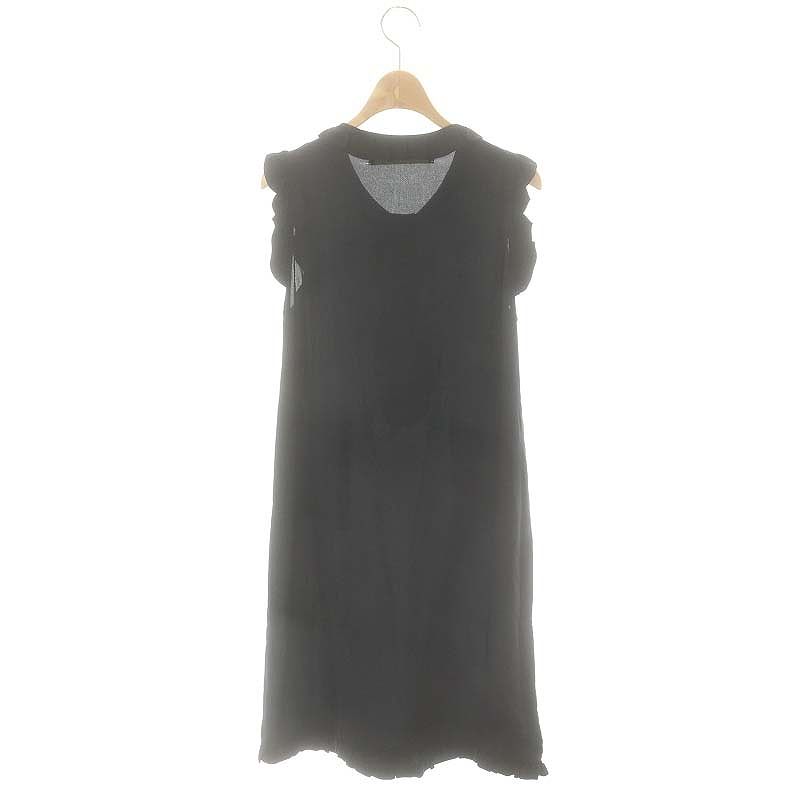 マルニ MARNI フリルノースリーブワンピース 膝丈 38 ネイビー /DO