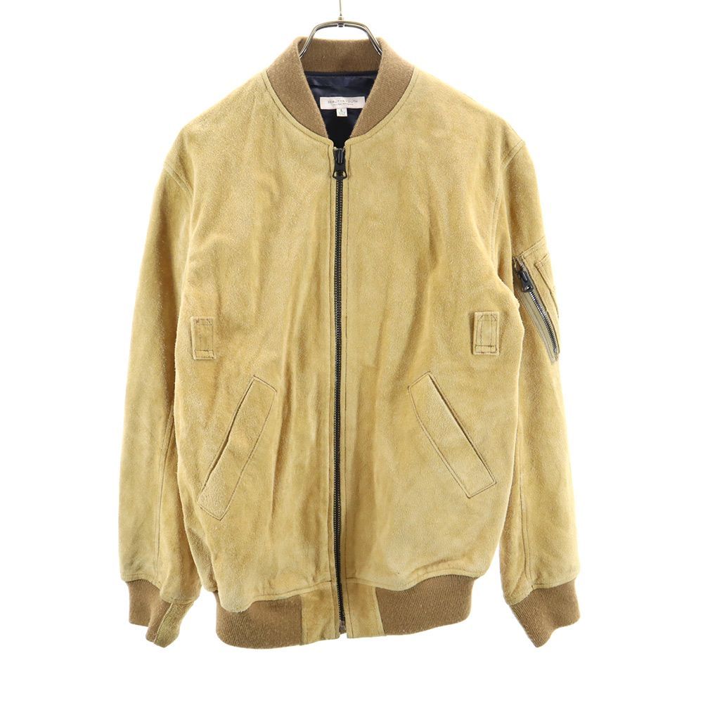 ビューティーアンドユース ユナイテッドアローズ レザージャケット L ベージュ系 BEAUTY＆YOUTH UNITED ARROWS メンズ 古着 【240213】