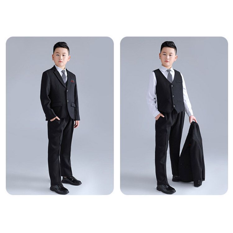 ちびぬいスーツ オーダー ブラックスーツ5点セット キッズ スーツ 男の子 卒業式 スーツ 5点セット フォーマル
