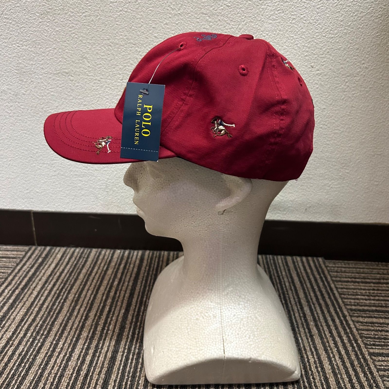 新品未使用 ポロラルフローレン コットン キャップ ralph lauren 新品ポロラルフローレン コットンキャップ フリーサイズ ワイン