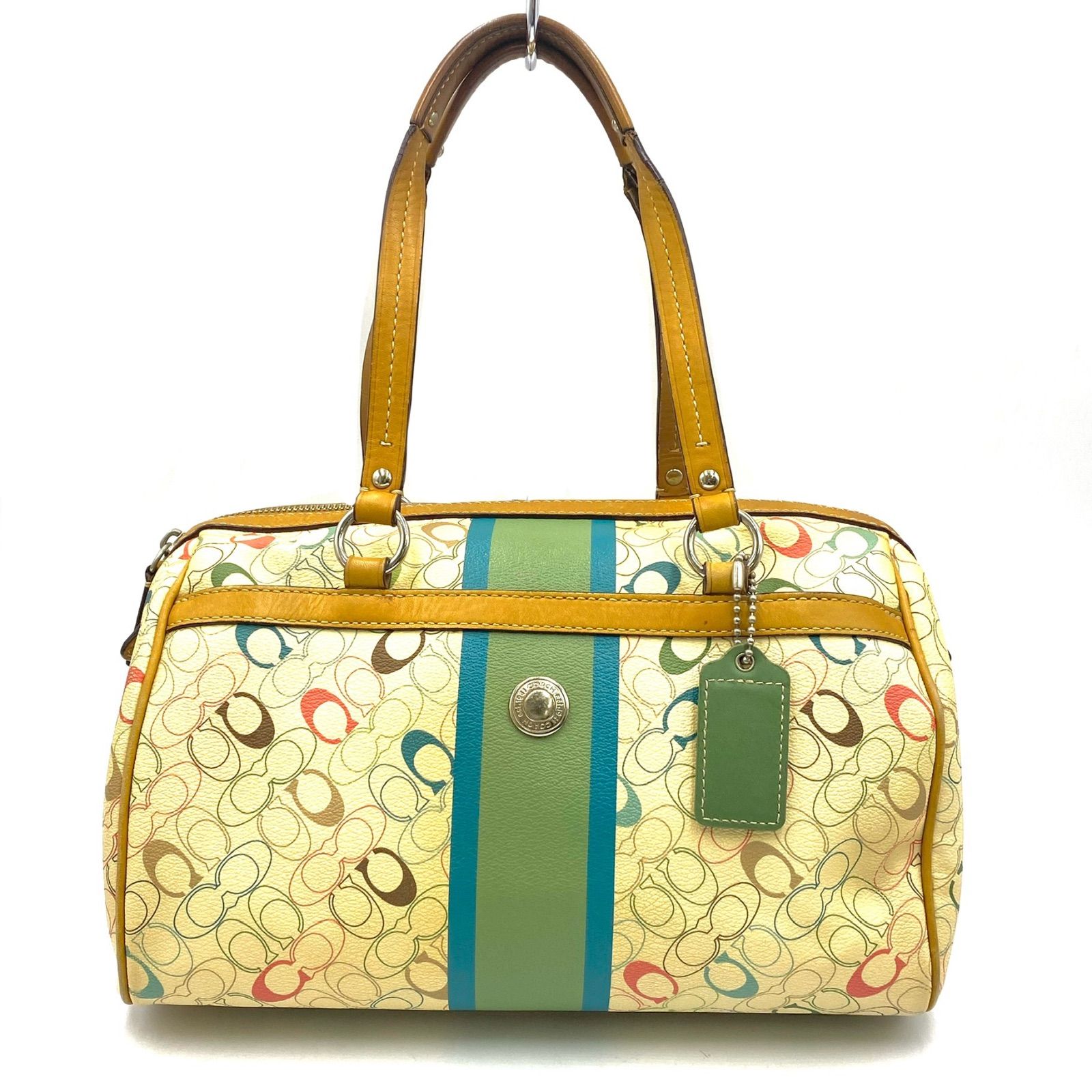 COACH コーチ マルチカラー シグネスチャー ハンドバッグ ミニボストン 