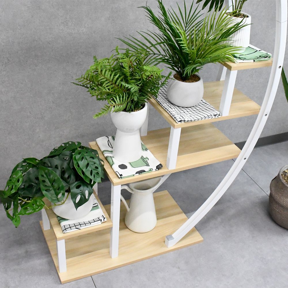 飾り棚 おしゃれ ディスプレイラック 4段 月型 かわいい オープン