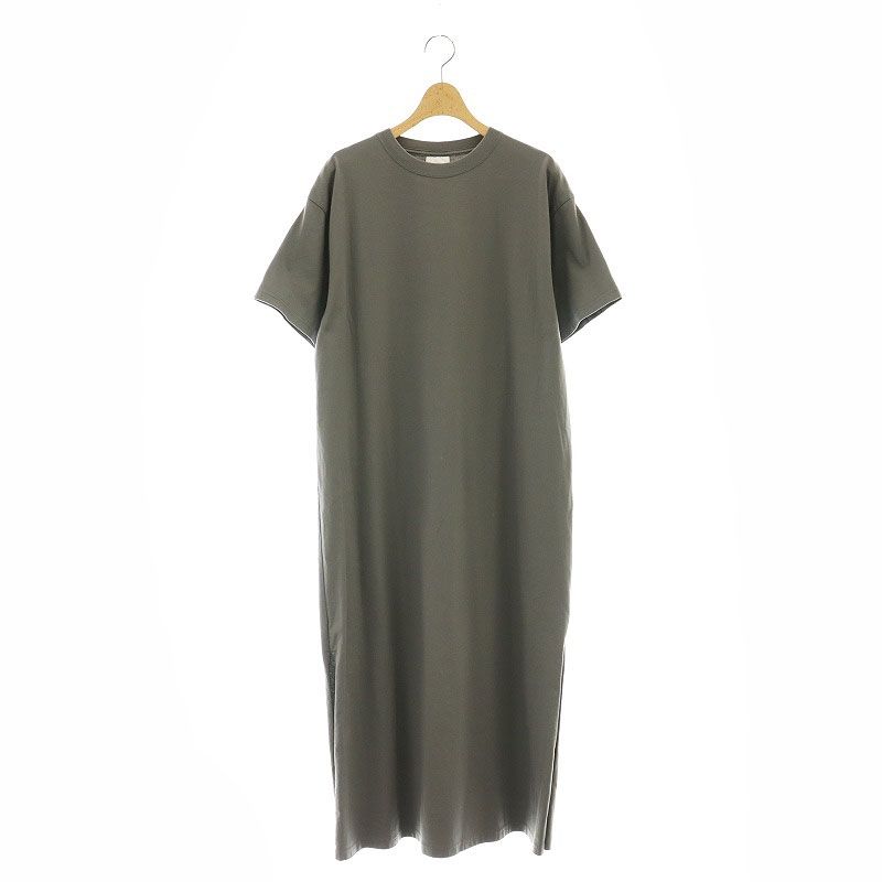 HYKE コットン クルーネック Tシャツ サイドスリット ロングワンピース ハイク HYKE コットンクルーネックサイドスリットTワンピース ロング