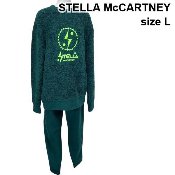 ◆ ステラマッカートニー STELLA McCARTNEY セットアップ スウェット パンツ グリーン 綿 L ボトムスはM メンズ S5W155
