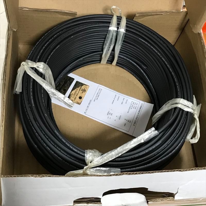 CM|2464-1061|2A-SB LF CMケーブル 2PxAWG26 7|0.16 黒 太陽ケーブルテック TAIYO 90m