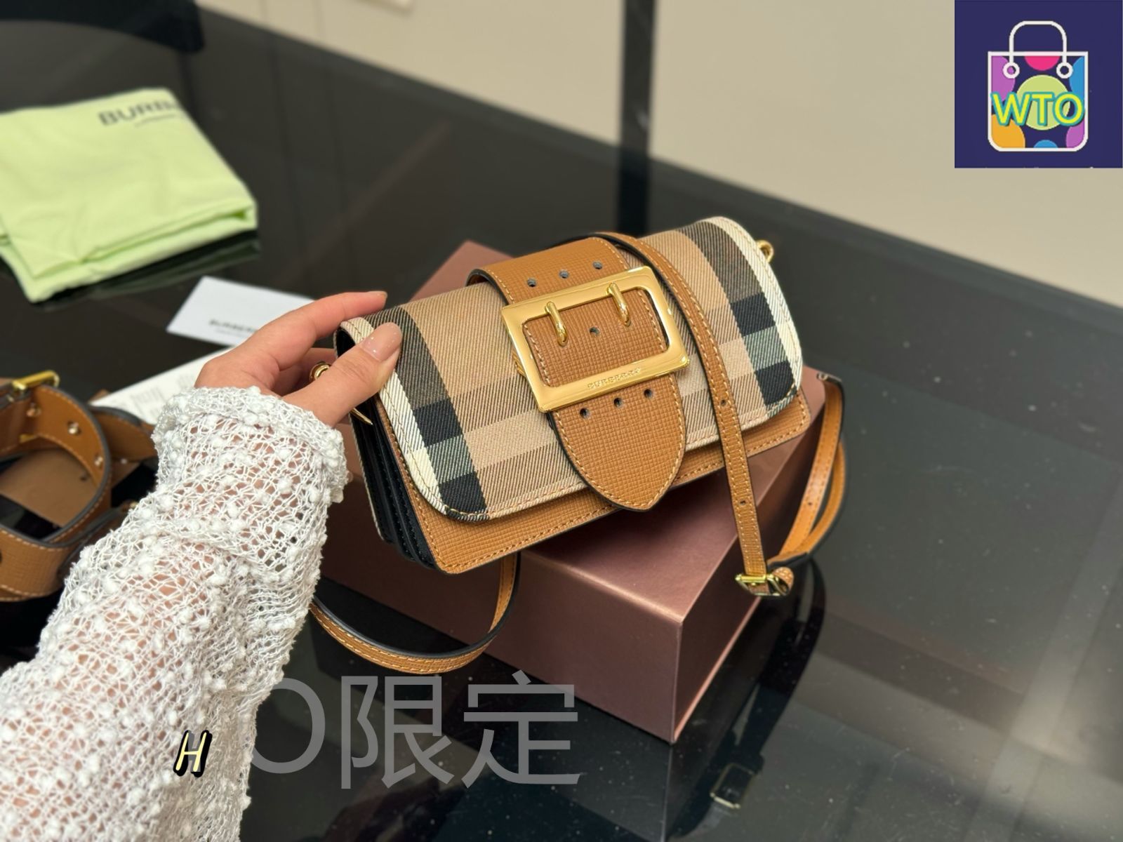 ☆Burberry ダブルシールドバッグ バーバリー ハンドバッグ/ショルダーバッグ/タイトルバッグ
