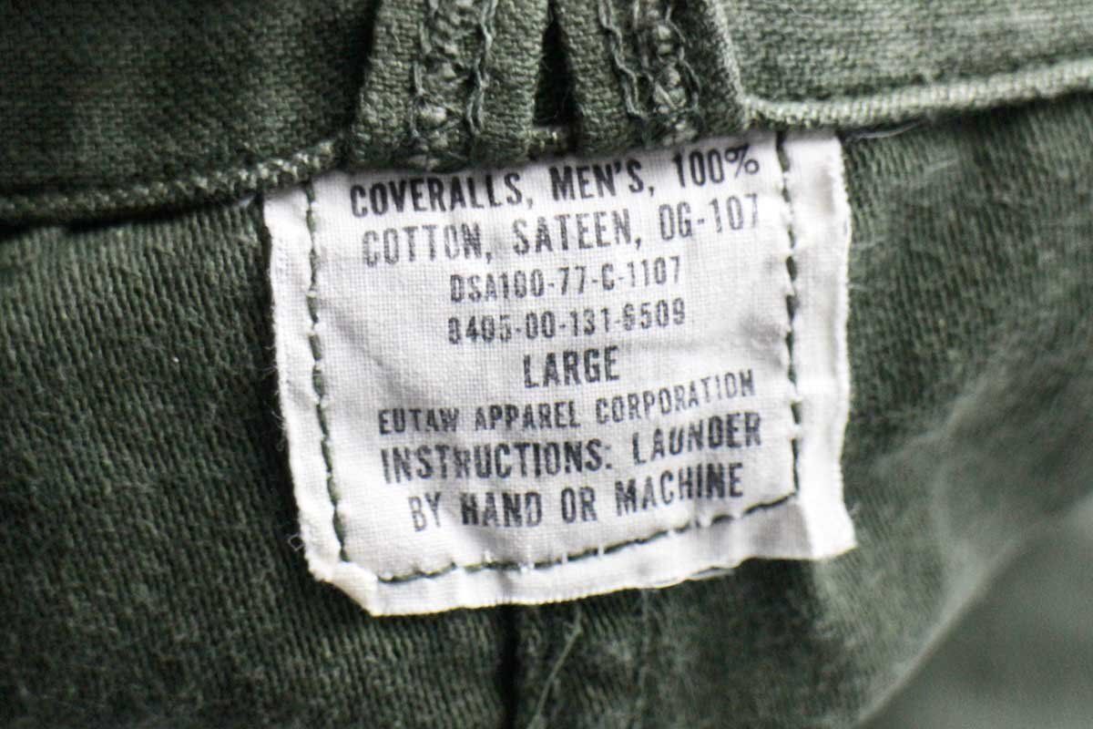 米軍実物 デッドストック 86年製 コットンサテン カバーオール SMALL
