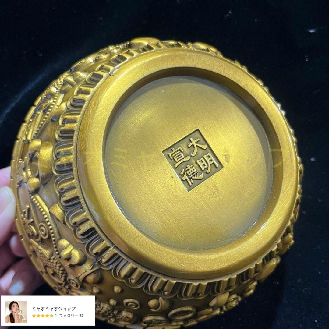 乾坤聚宝盆 銅器 装飾品 工芸品 美術品 置物 銅器 聚宝盆 五福聚宝盆 応接間 玄関 招財 開業ギフト 装飾品