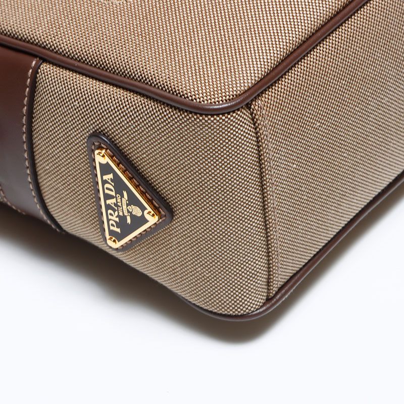 PRADA プラダ ショルダーバッグ ジャガードロゴ キャンバス レザー  