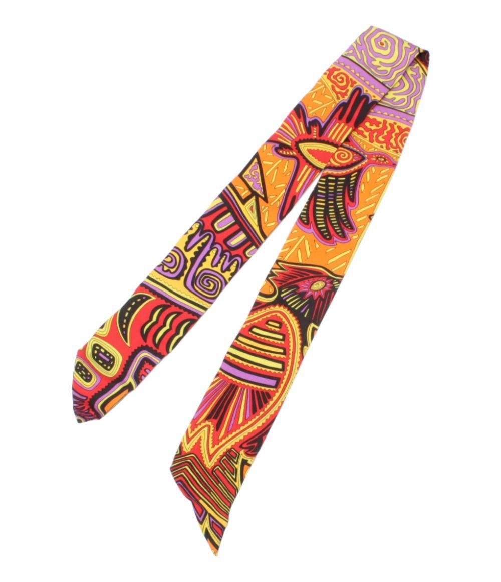 【美品】HERMES エルメス ツイリー スカーフ シルク パナマのクナ族 美品 エルメス スカーフ シルク100％ ツイリー パナマのクナ族