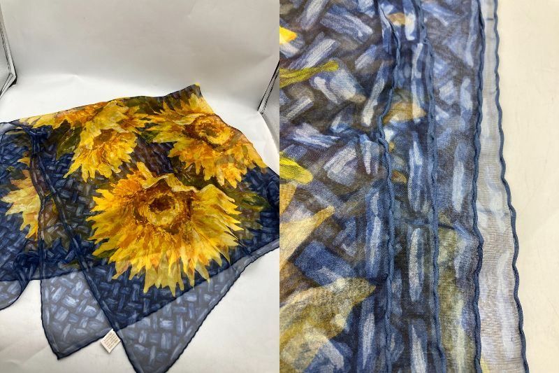 GUCCI グッチ スカーフ シルク100％ ひまわり 花柄 フラワー