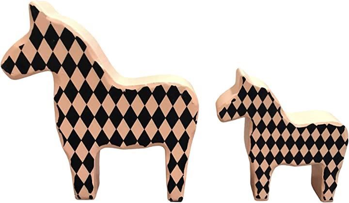 M Pro 北欧 インテリア 馬のオブジェ 木製 動物 置物( ベージュ)