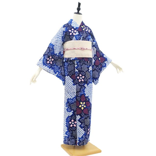 中古】 夏物 本場有松鳴海絞り 浴衣 リサイクル 有松 ゆかた