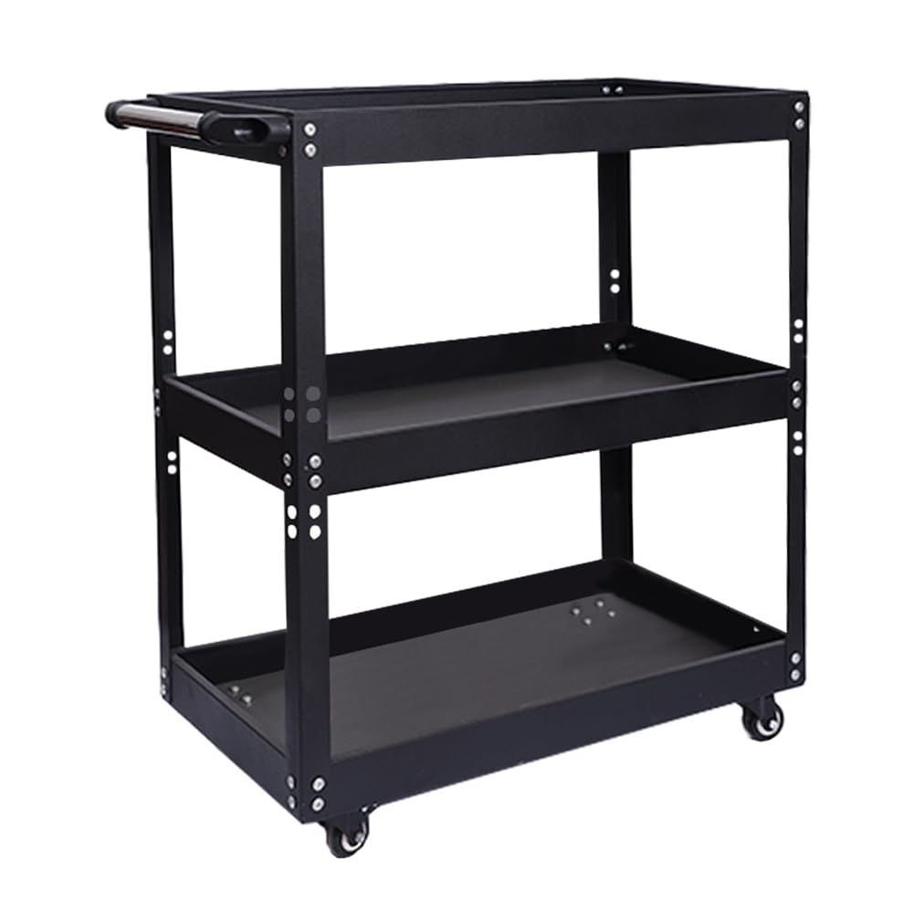 MISHIP ツールカート 工具ワゴン 整備用ワゴン ツールワゴン 3段 高さ調節 5色 DIY 耐荷重200KG 幅65×奥行35×高さ73CM 回転キャスター付き 工具カート 工具台車 DIY 自動車用 ガレージ 工具収納 工具入れ 作業台
