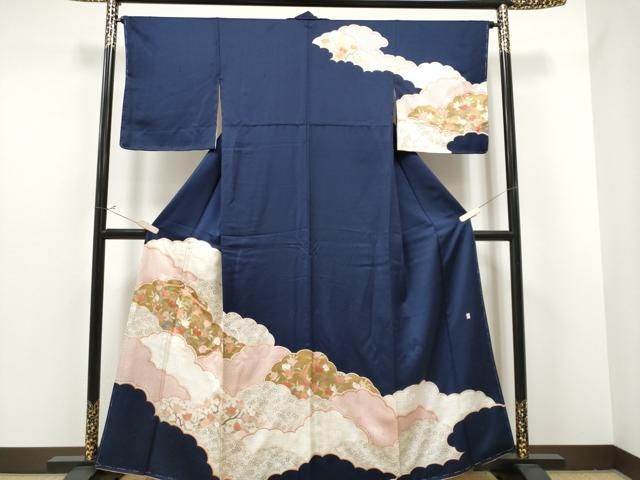 平和屋着物●京刺繍作家　合田峰太郎　訪問着　総刺繍　飛鳥花文　金糸　正絹　逸品　未使用　DAAU9809fe 平和屋着物○京刺繍作家 合田峰太郎 訪問着 総刺繍 飛鳥花