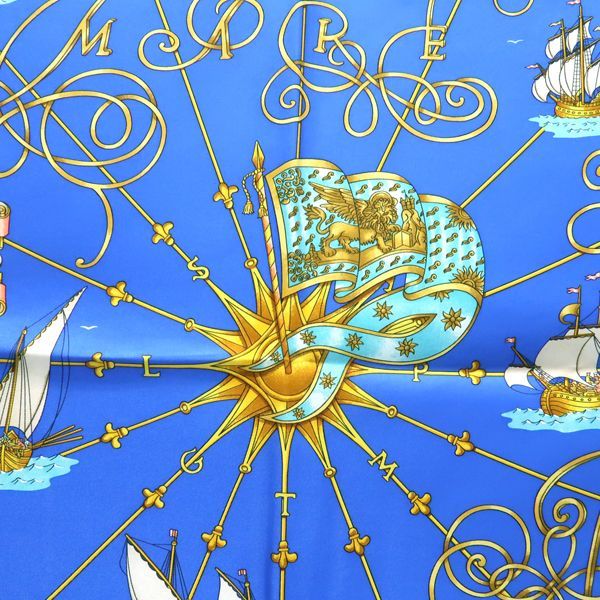 エルメス カレ90 VOILES DE LUMIERE 光の帆船 スカーフ シルク