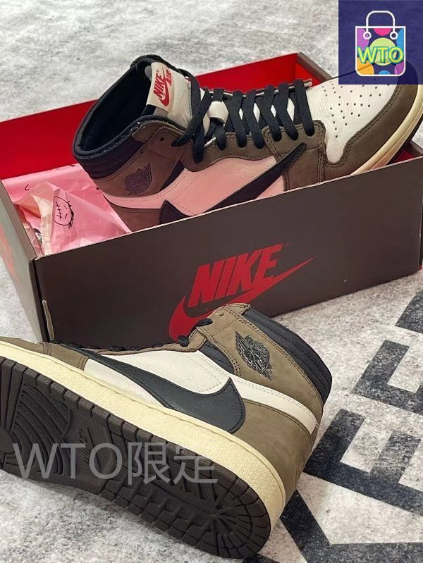 国内品Travis Scott × Nike Air Jordan 1 High ☆【NIKE】☆Jordan 1 x Travis Scott Retro High O.G☆25-30cm