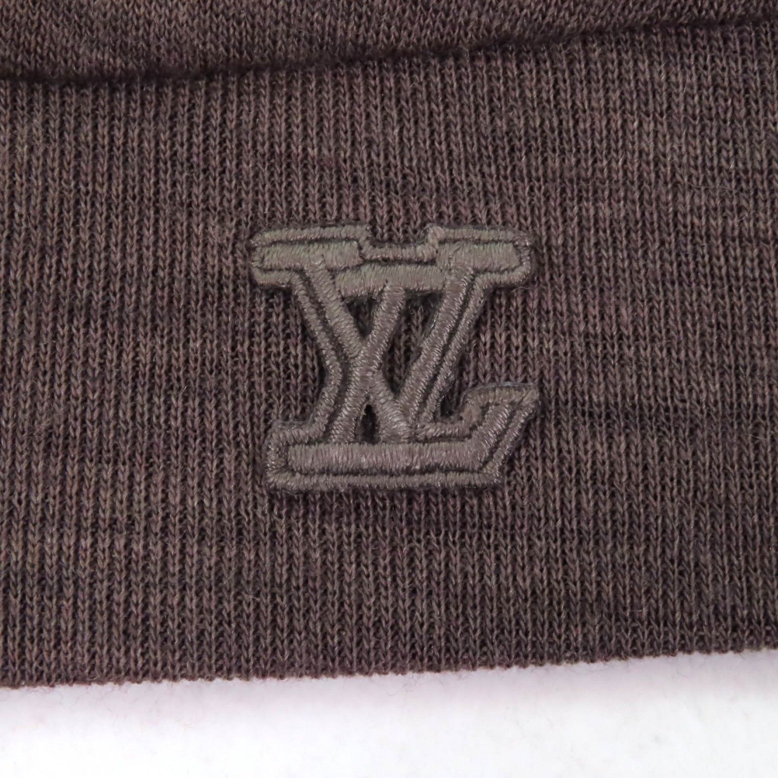 極美品★LOUIS VUITTON ルイヴィトン  LVワッペン付 棒タイ 長袖 ウールニット トップス ブラウン XL イタリア製 正規品 レディース 極美品☆LOUIS VUITTON ルイヴィトン LVワッペン付 棒タイ 長袖