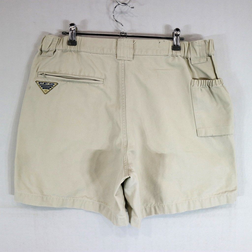 SALE/ Columbia コロンビア PFG カーゴショーツ フィッシング アウトドア キャンプ ロゴ アイボリー (メンズ M) N8154