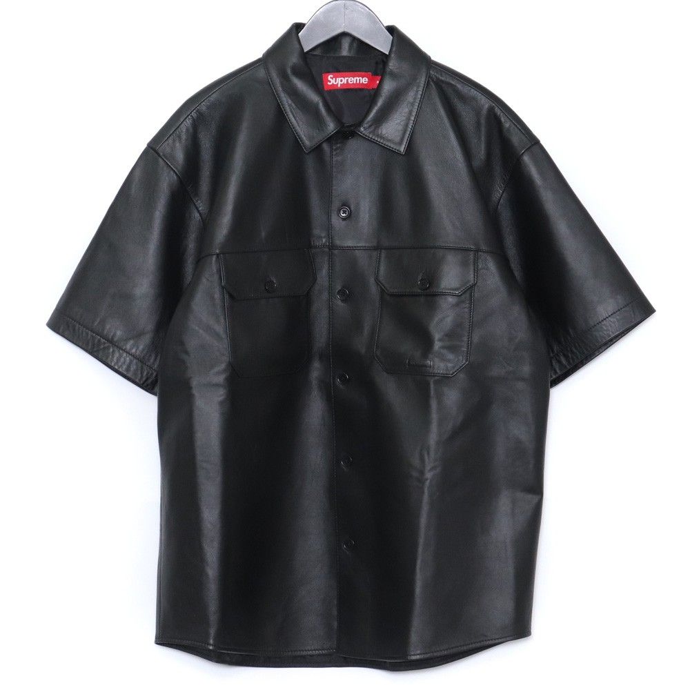 SUPREME 23AW LEATHER WORK S/S SHIRT Mサイズ - メルカリ
