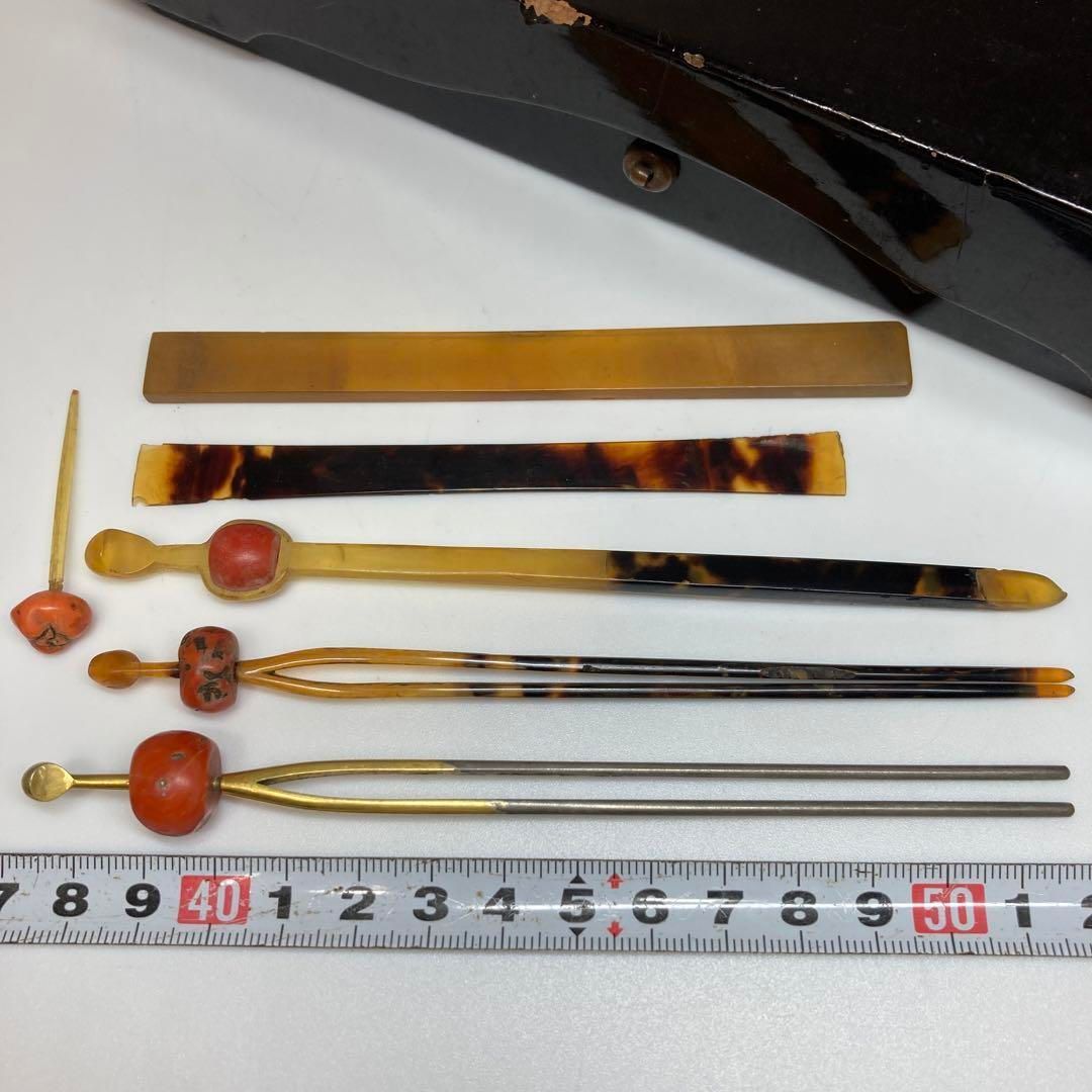 本赤珊瑚 簪 34g ケース付 東Y5-0920