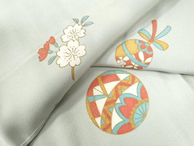 FN26＊美品！吉祥文様＆桜＊無双＊振袖用＊長襦袢＊１３４ｃｍ＊裄６９ 襦袢 振袖用 麻の葉文様 菊地紋 橙色 白 長襦袢 正絹 袖無双 広