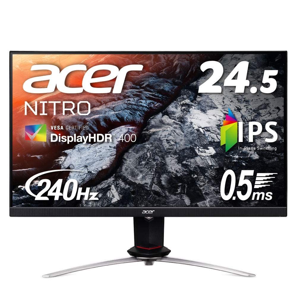 日本エイサー Acer ゲーミングモニター Nitro XV253QXbmiiprzx 24.5インチ IPS 非光沢 フルHD 0.5ms(GTG,  Min.) [24.5インチ/IPS/0.5ms/フルHD/240Hz/スピーカーあり/高さ調節/ピボット] - メルカリ