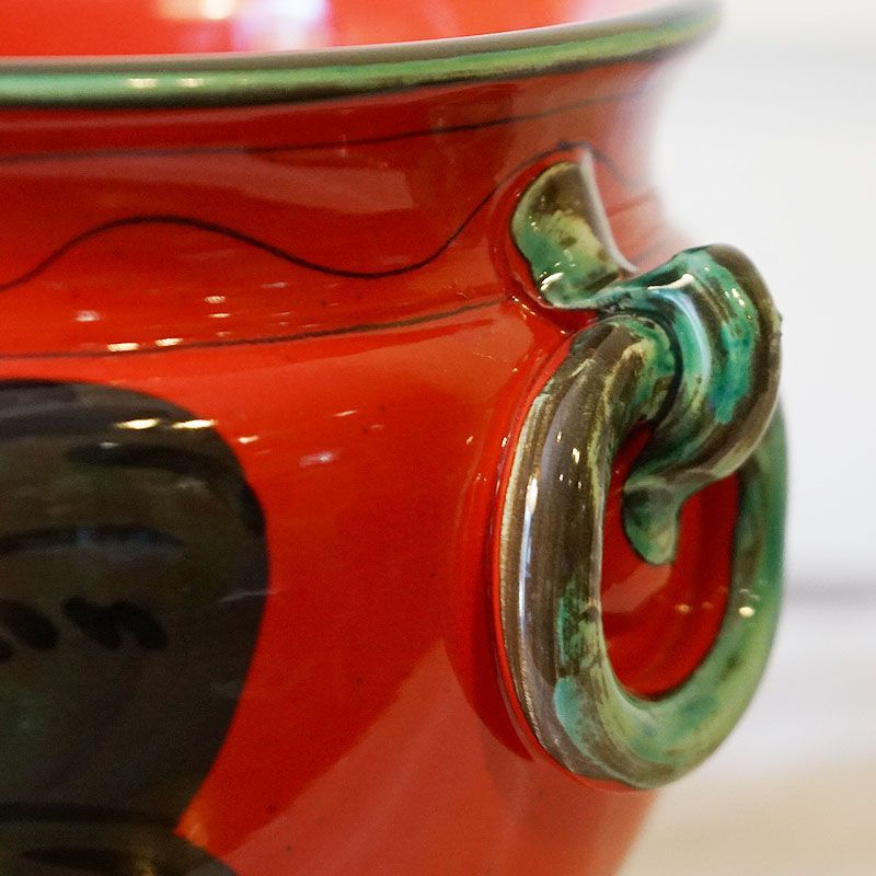 プランターカバー 鉢カバー イタリア製 レッド アウトレット 赤（M