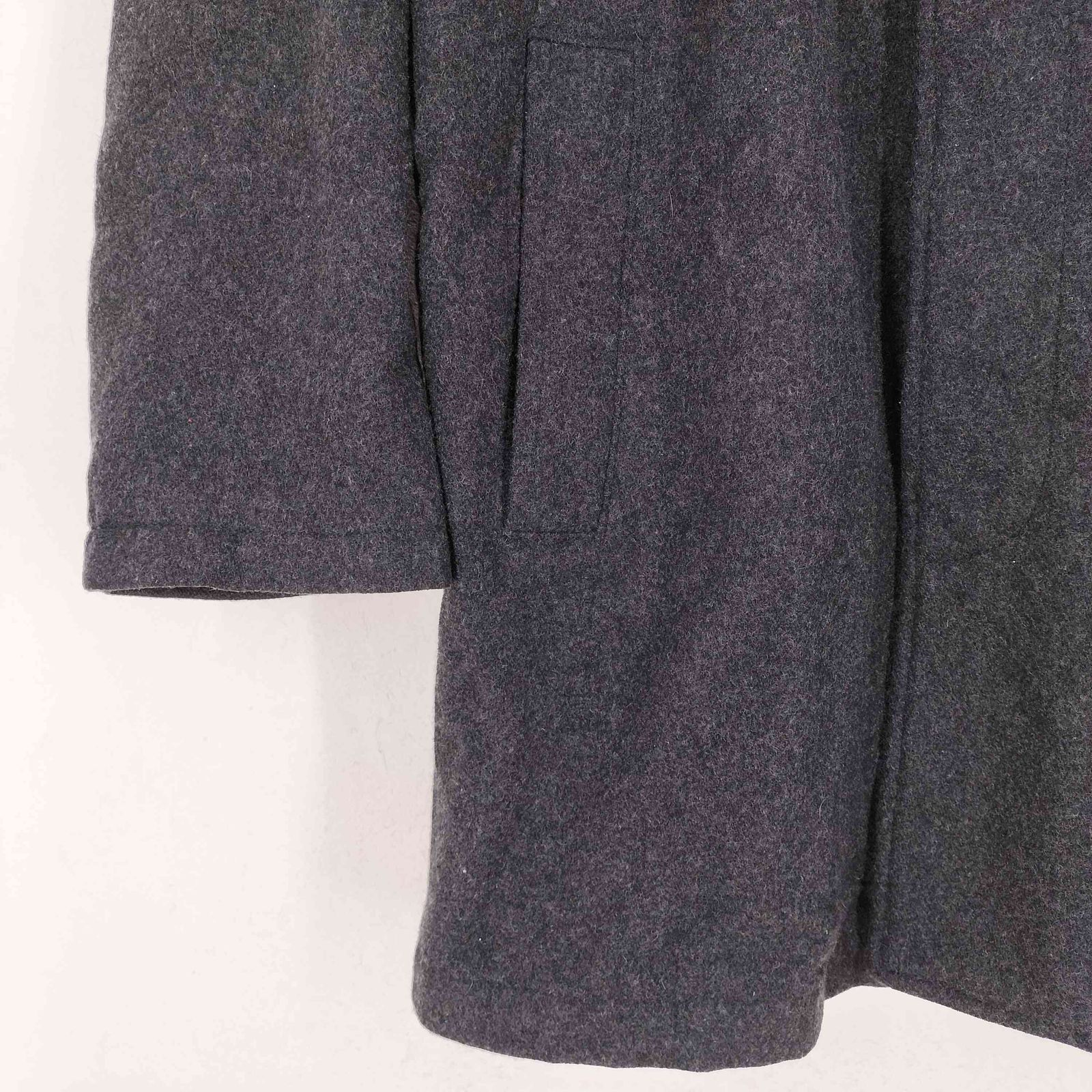 00s GAP L ステンカラー 比翼 コート ウール ブラック THE CASUAL｜ビッグシルエット2way比翼メルトンステンカラー