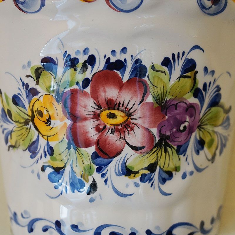 壁掛け プランター 鉢 ポルトガル製 フラワー柄 手彩色 陶器製 花柄 インテリア雑貨 - メルカリ