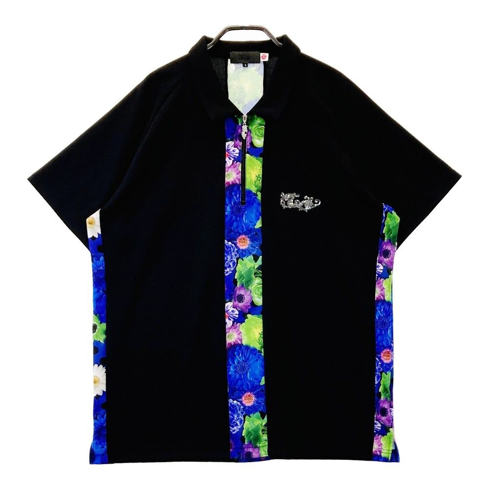 サイズ 4 DANCE WITH DRAGON ダンスウィズドラゴン 半袖ハーフジップポロシャツ ブラック系 240101443300 ゴルフウェア メンズ ストスト