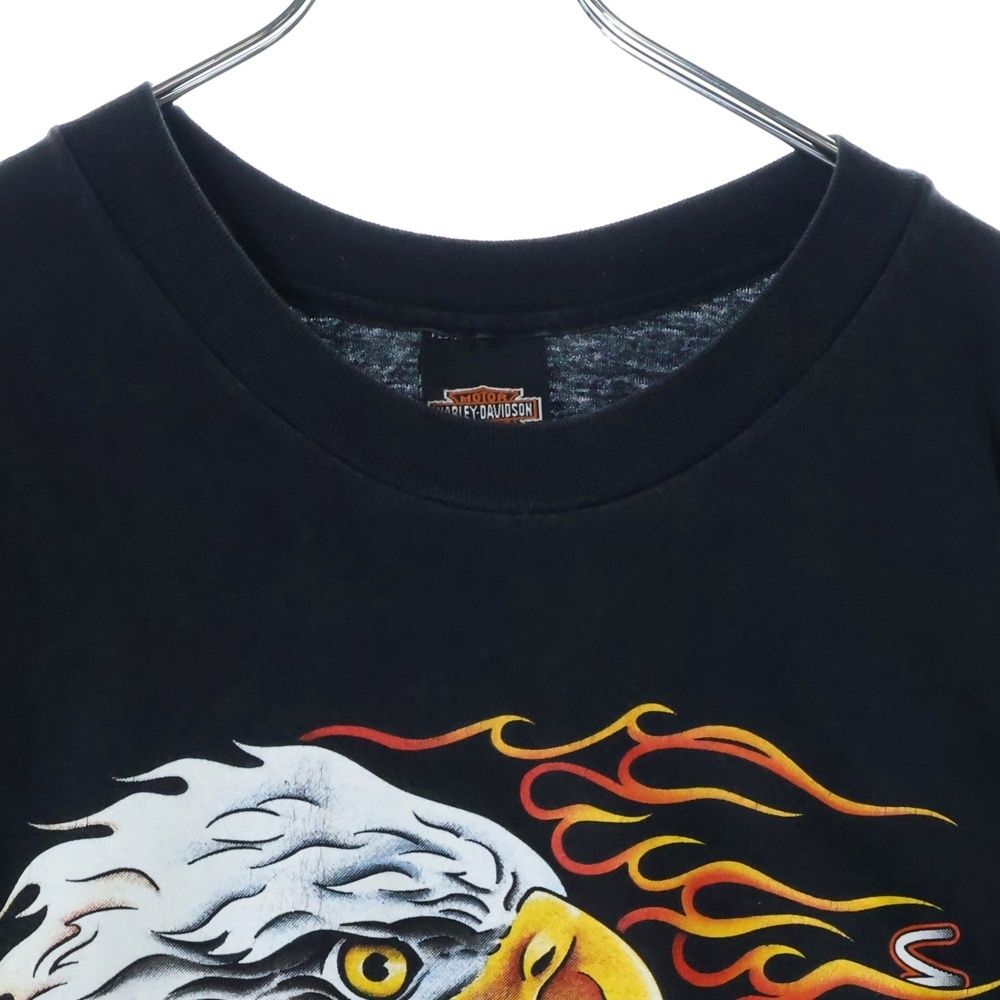 ハーレーダビッドソン　長袖カットソー　90s　ファイヤーイーグル　L　着用感XL 90's 00's ハーレーダビッドソン ファイヤーパターン 4面