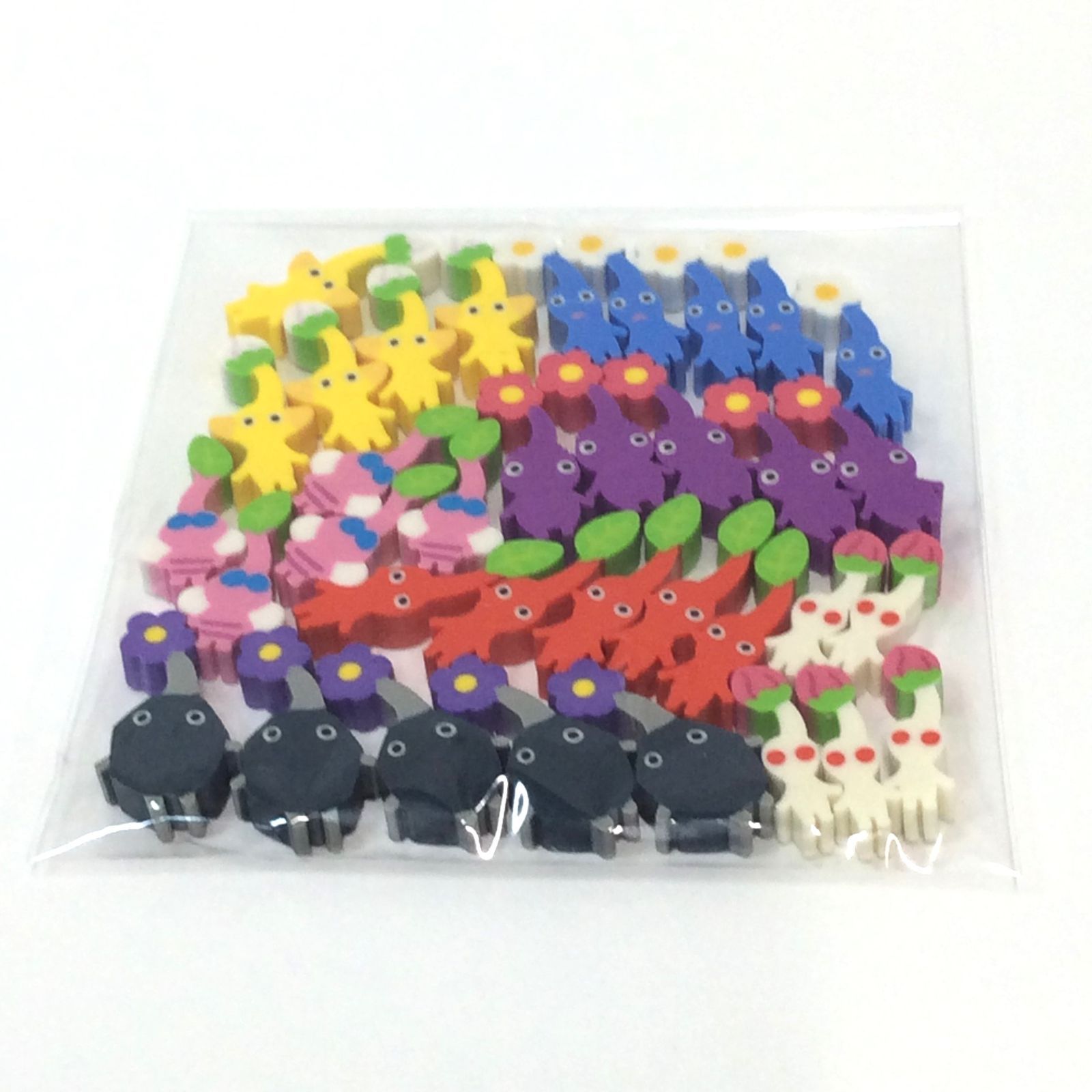 k049【新品・未使用】ピクミン つめつめ消しゴム 7種×各5点 計35点