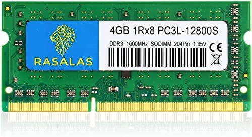 DDR3-SODIMM-1600_1x4gb-1rx8-12800SL-緑色 Rasalas 4GB 1Rx8 PC3L-12800S DDR3L 1600MHz DDR3 SO-DIMM RAM 1.35V CL11 204-Pin PC3-12800 La