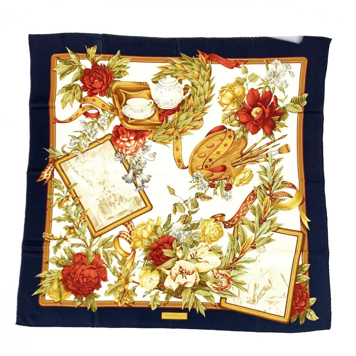 良好 Salvatore Ferragamo サルヴァトーレフェラガモ スカーフ  