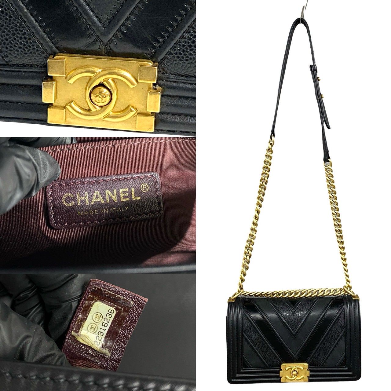 極 美品 希少品 シール有 22番台 CHANEL シャネル ボーイシャネル  