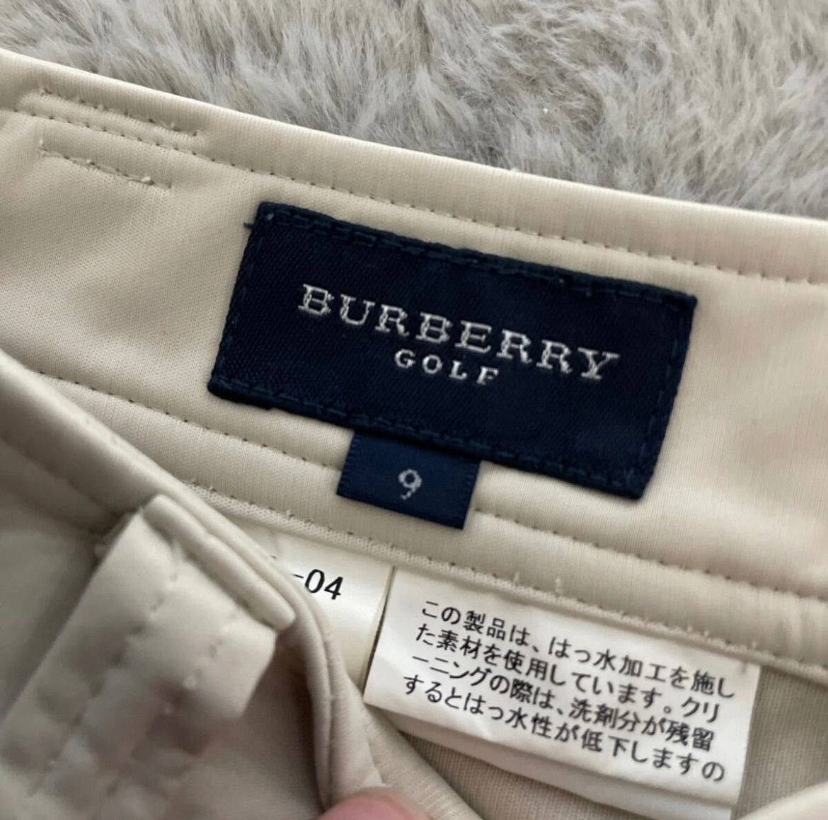 【美品】BURBERRY GOLF レディースパンツ サイズ9 アイボリー BURBERRY GOLF バーバリー ナイロン ボトムス アイボリー パンツ