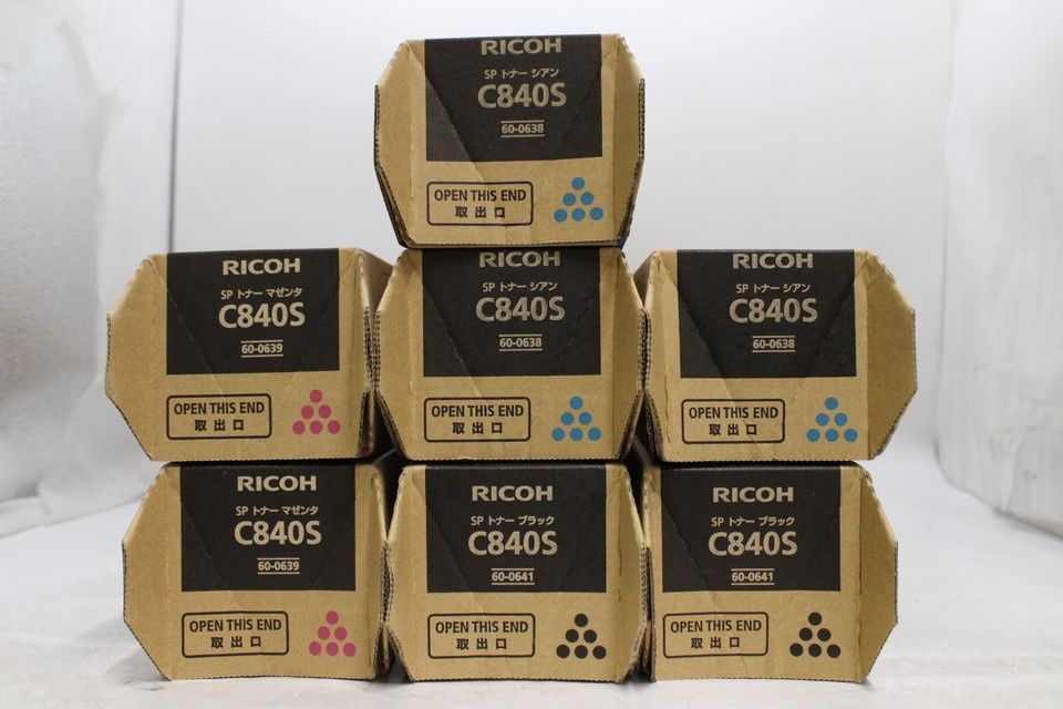 ♥ RICOH 純正 トナー C840S 3色7本 シアン マゼンタ ブラック リコー ITR9SAZ76XPU-D-P33-byebye