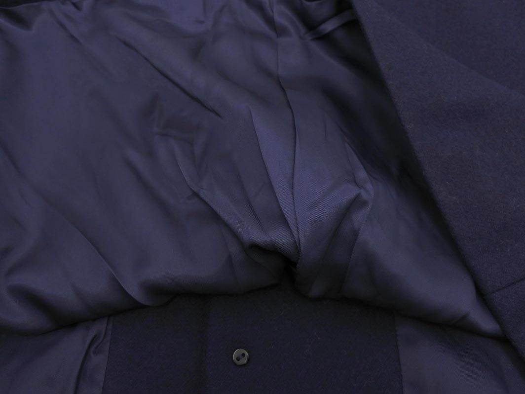 pas de calais パドカレ ウール混 ショールカラー コート 紺