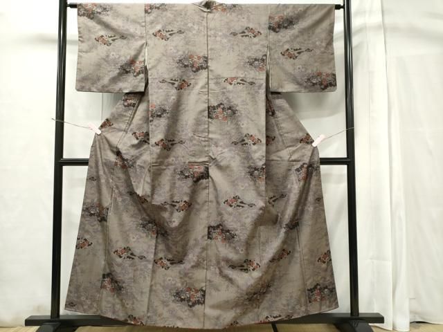 平和屋着物□本場大島紬 9マルキ 風景草花文 正絹 逸品 CAAV0809ou  