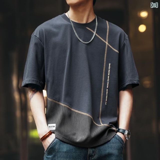 2XL メンズ ファッション 服 男性用 オシャレ シンプル 大人 かっこいい 大きいサイズ ストリート 紳士服 グリーン アメリカン ハイエンド 半袖 T シャツ 夏 ゆったり ストリート 半袖 コットン T シャツ