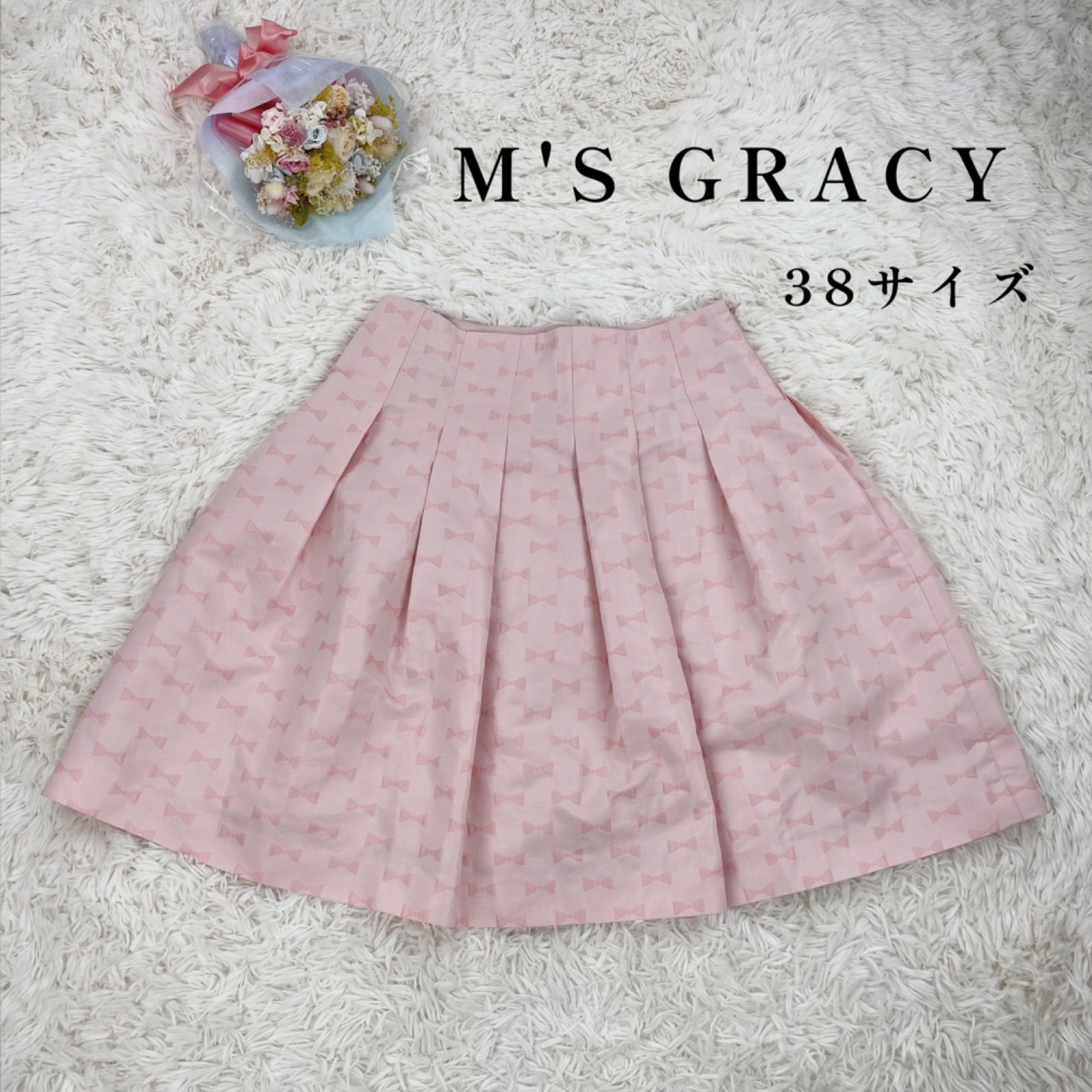 M'S GRACY 38サイズ スカート ピンク リボン柄 - メルカリ