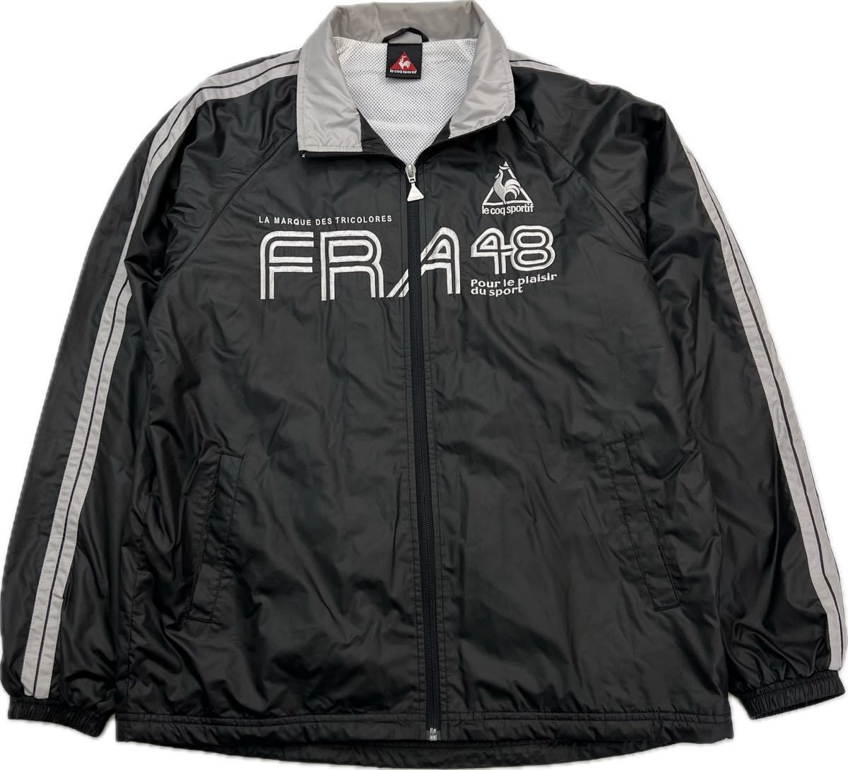 le coq sportif GOLF  ナイロンジャケット ウィンドジャケット ブラック グレー L ゴルフ スポーツ 人気 ルコック スポルティフBJ206