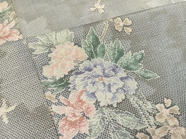 平和屋着物○都喜ヱ門 本場大島紬 草花文 藤絹織物謹製